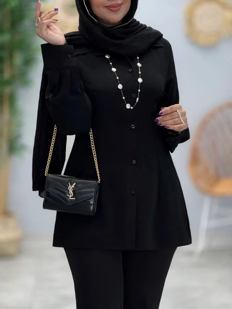 3408-شومیز کرپ تیفانی